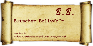 Butscher Bolivár névjegykártya